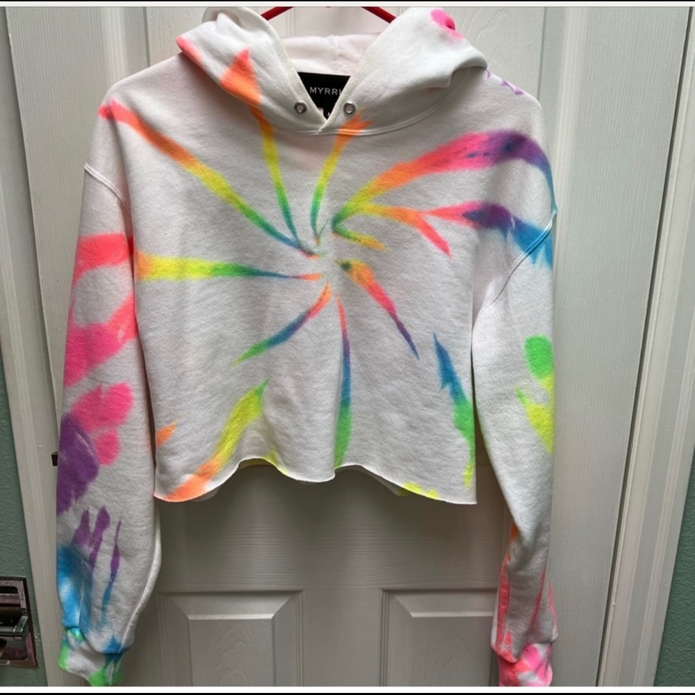 Myrrhe Tie Dyed Cropped Hoodie